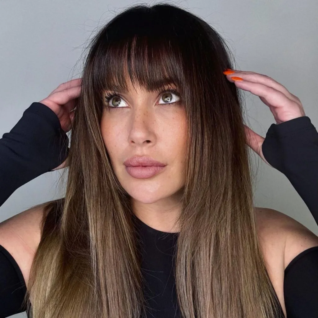 Straight Hair with Sleek Bangs