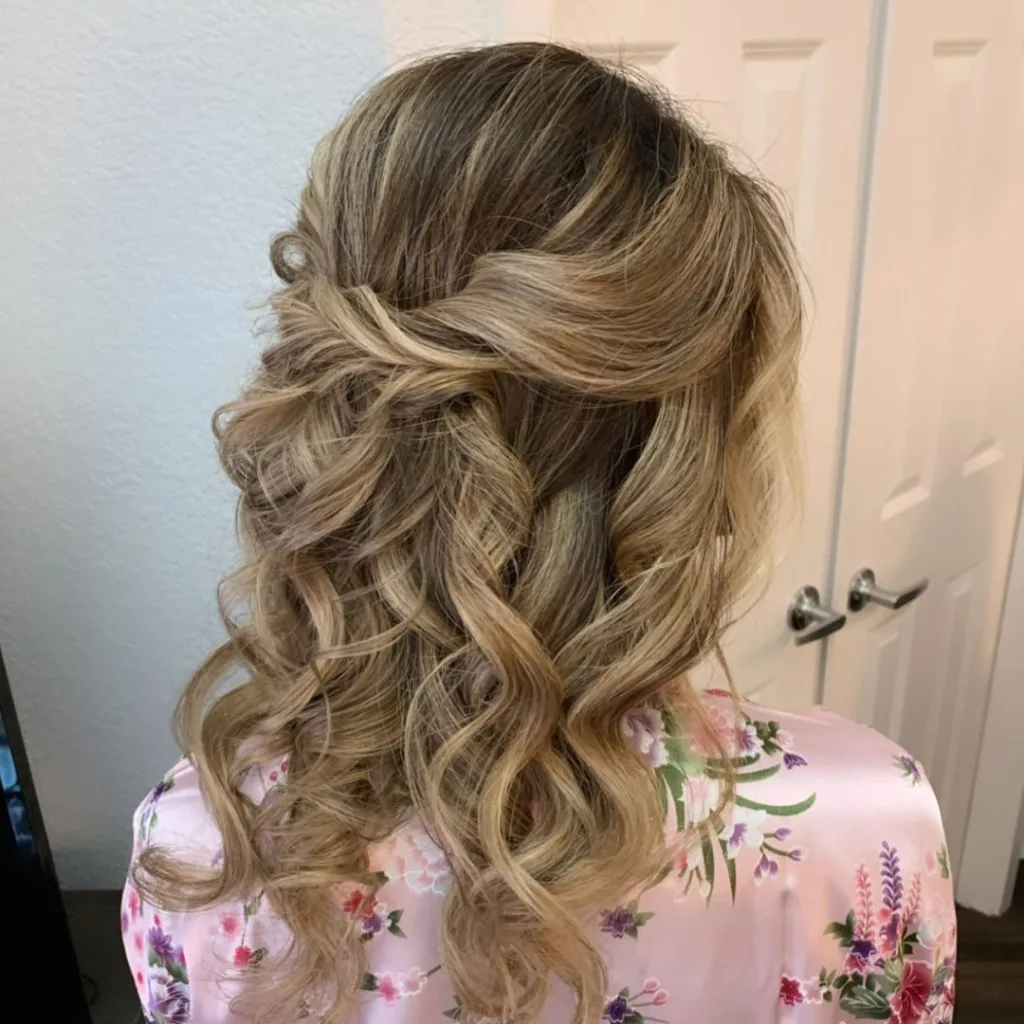 Twisted Half-Updo with Wispy Fringe