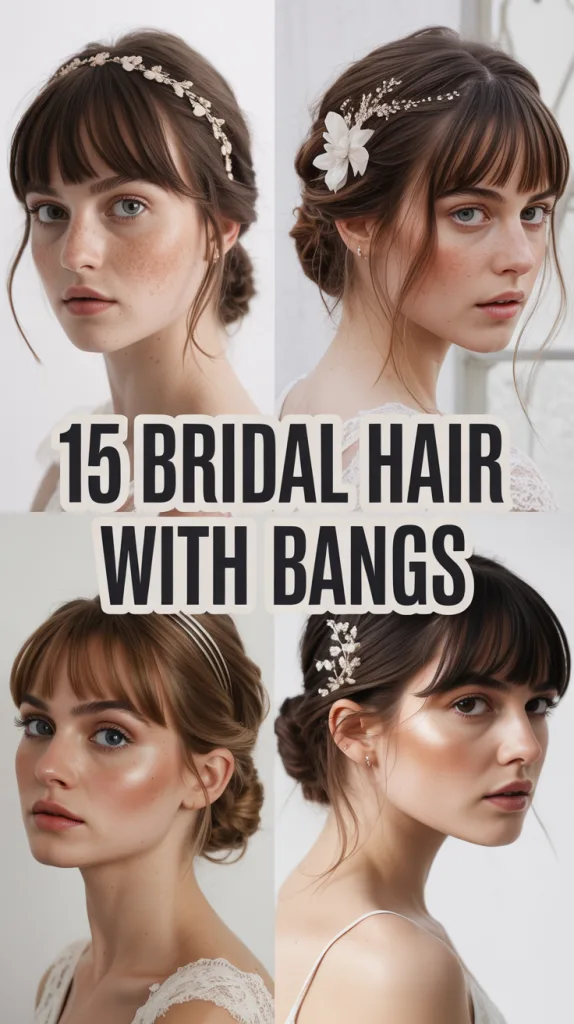 bridal hair with bangs