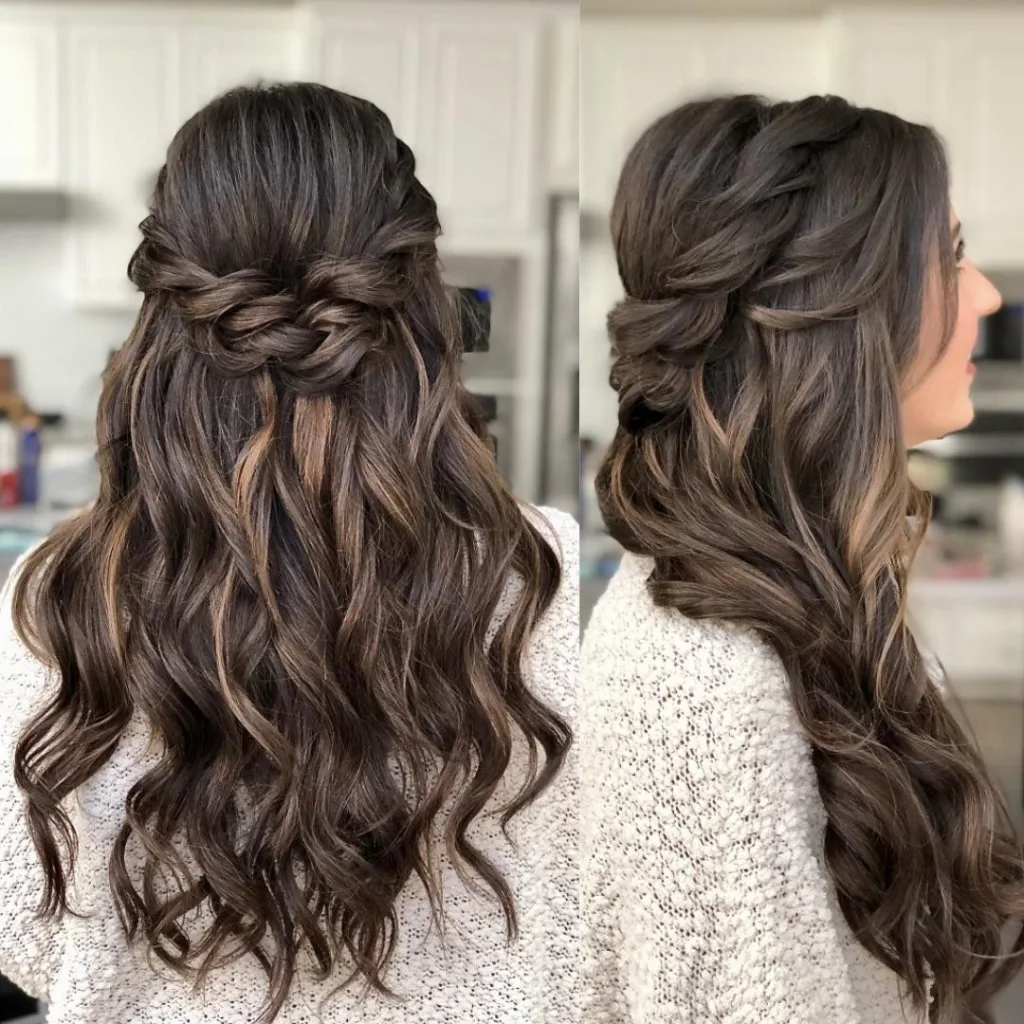 Soft Curl Half Up Style
