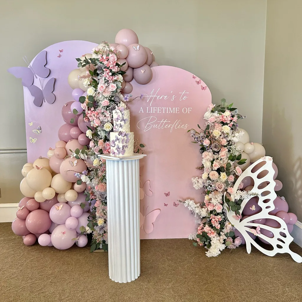 Flowers Butterfly Custom Bridal Shower Backdrop