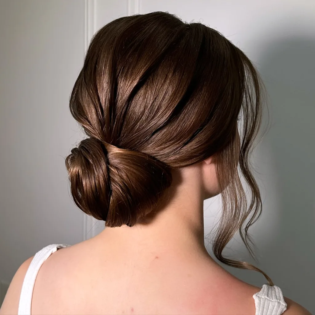 Low Bun-Inspired Half Up