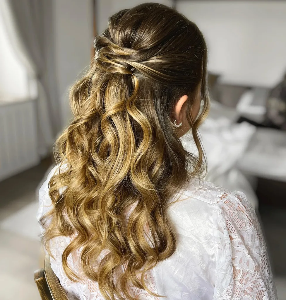 Twisted Half Up with Curls