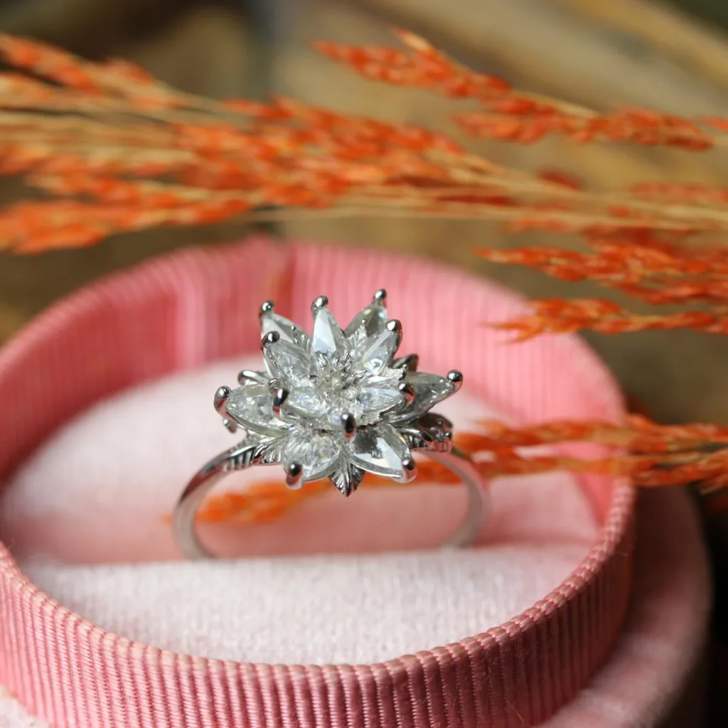 Diamond Lotus Bloom Ring