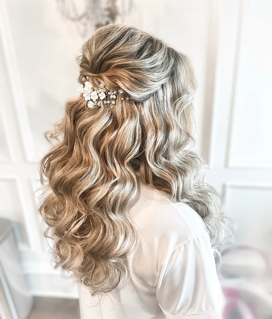 Bouffant Half-Up with Waves