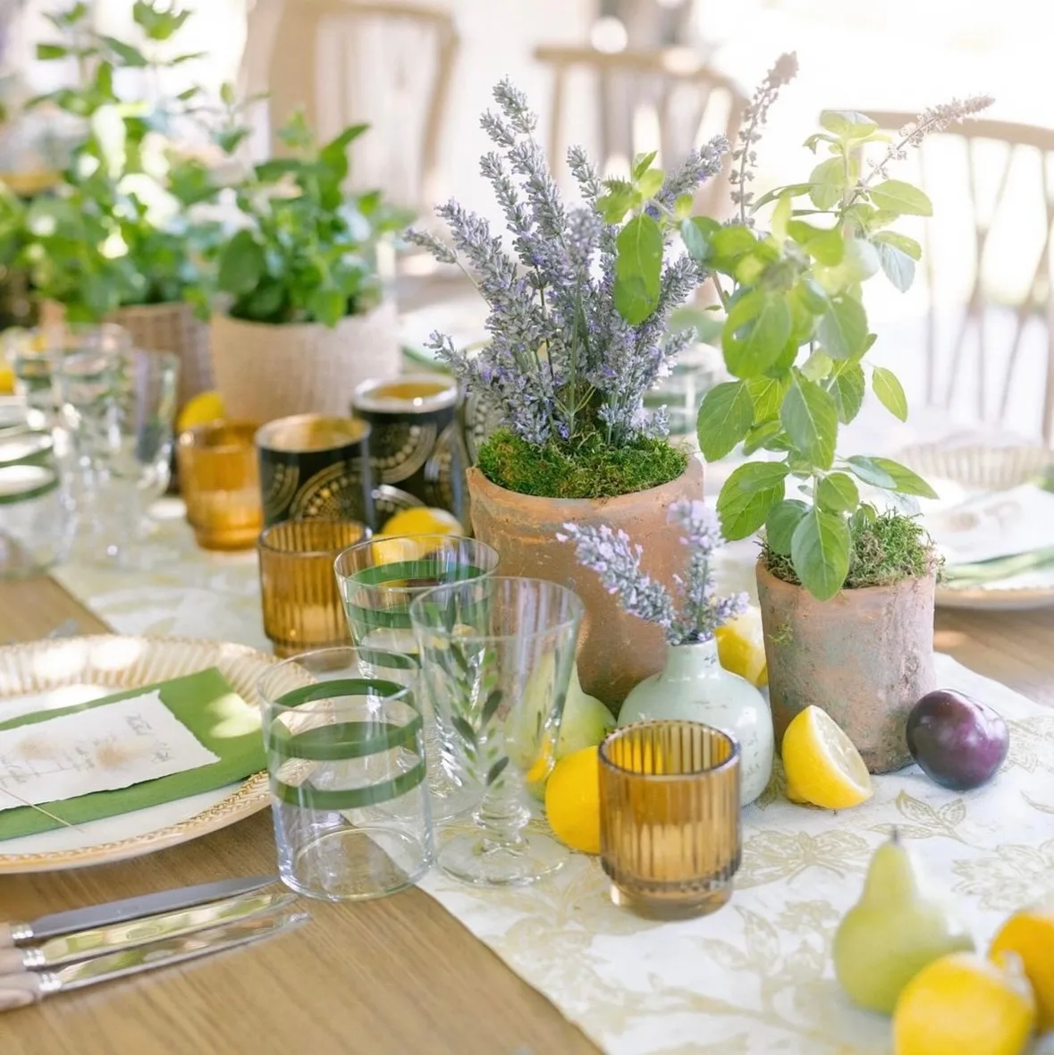 Lemon and Herb Centerpieces