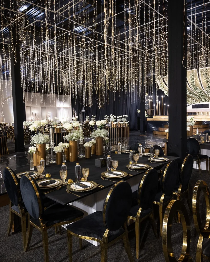 Luxe Black-and-Gold Tent