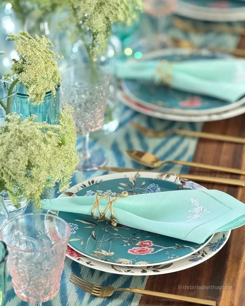 Aqua Dessert Plates or Chargers