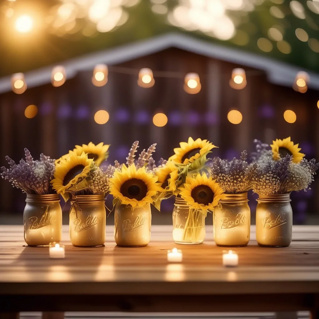 Rustic Mason Jar Bouquets