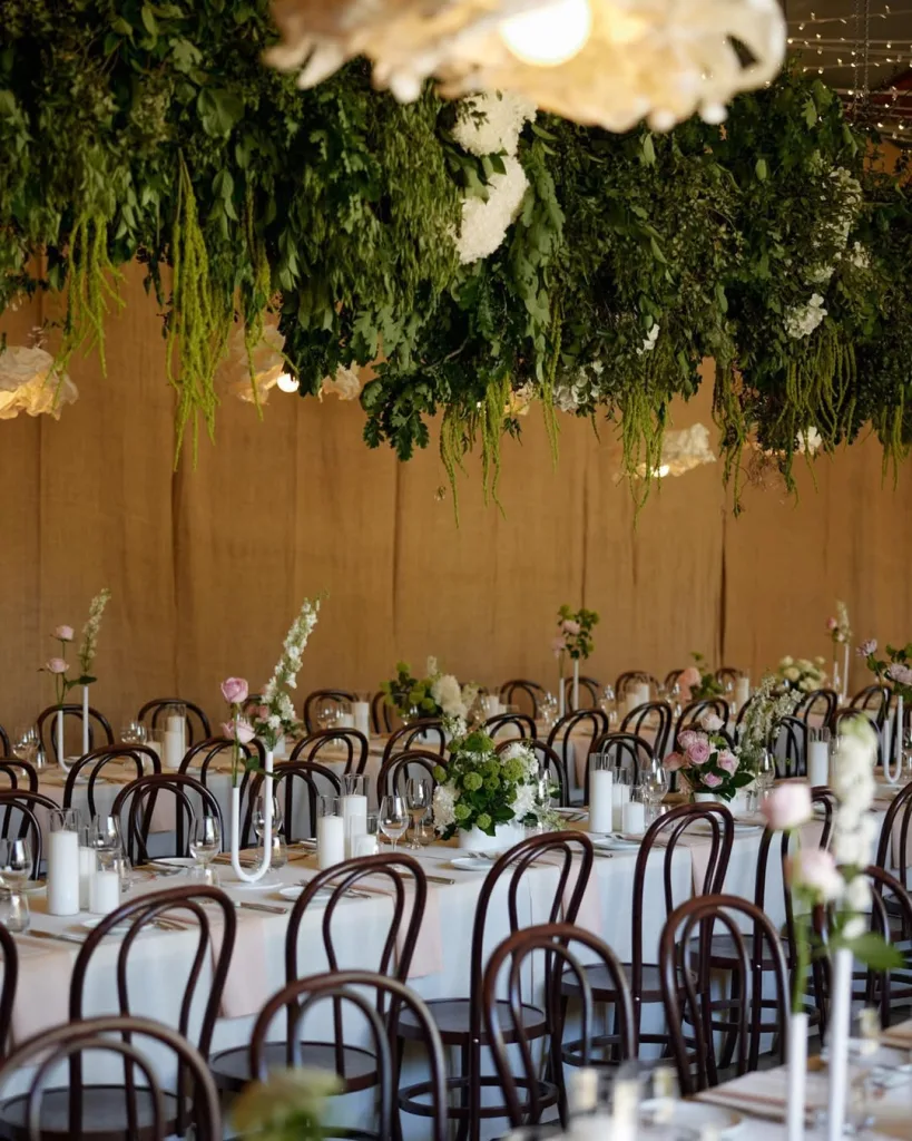 Hanging Greenery Over Tables