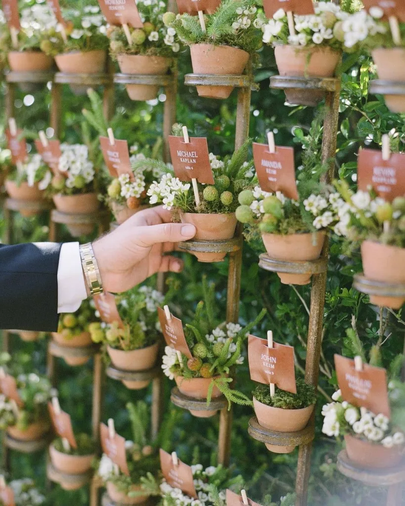 Escort Card Wall of Greenery