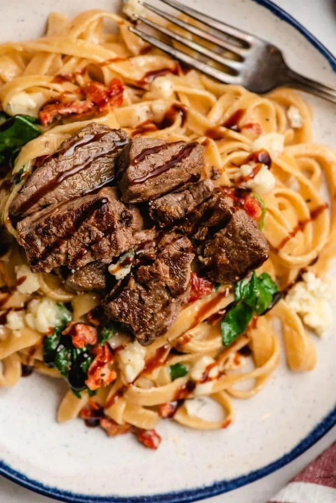 Steak Pasta with Gorgonzola